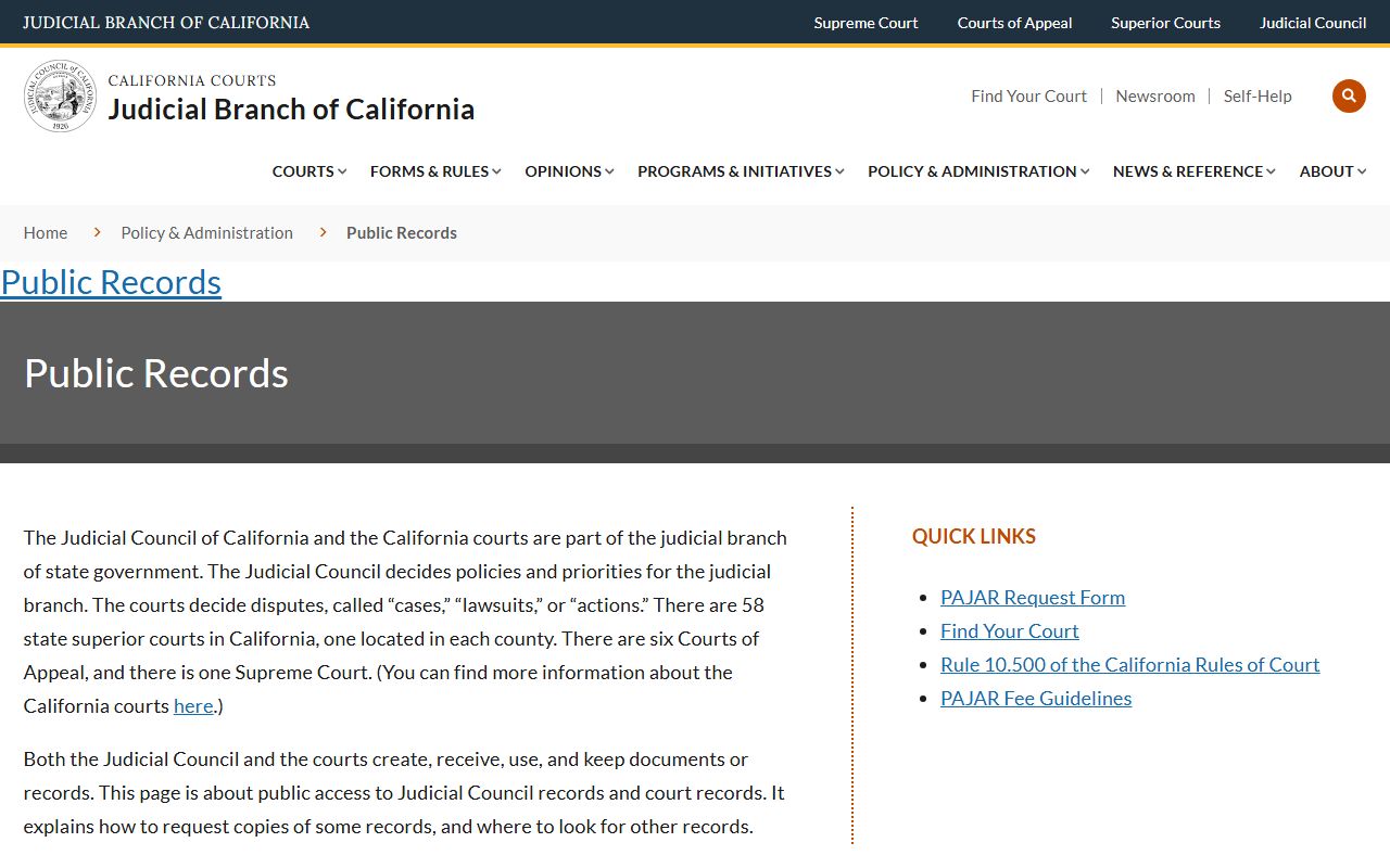 Contra Costa County public access California judicial public records
