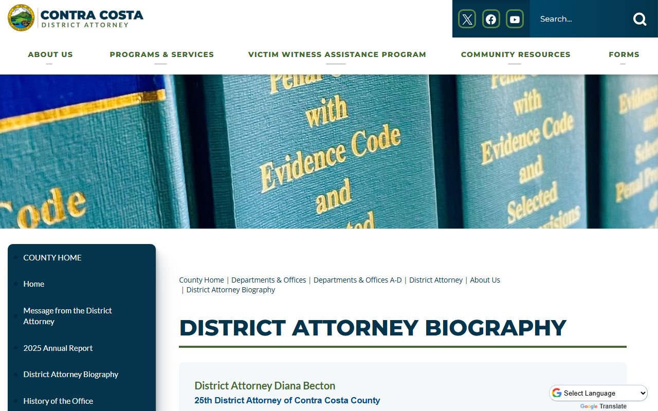 Contra Costa County criminal records District Attorney biography