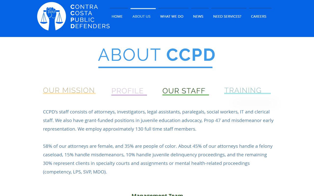Contra Costa County criminal records Public Defender staff