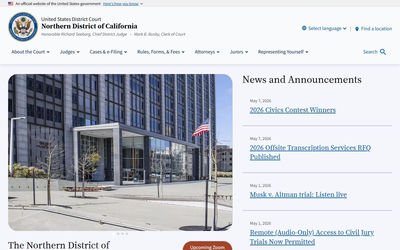 Contra Costa County federal U.S. District Court Northern District of California