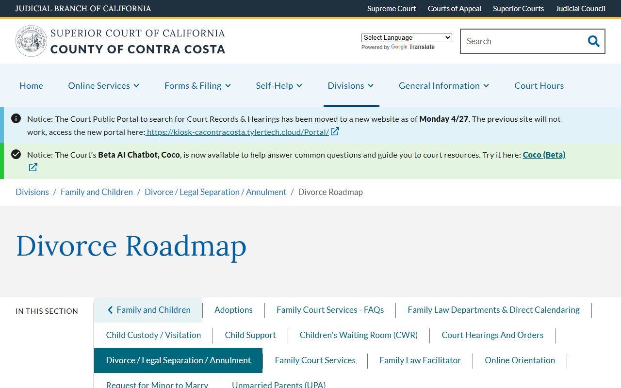 Contra Costa County Marriage and Divorce Roadmap