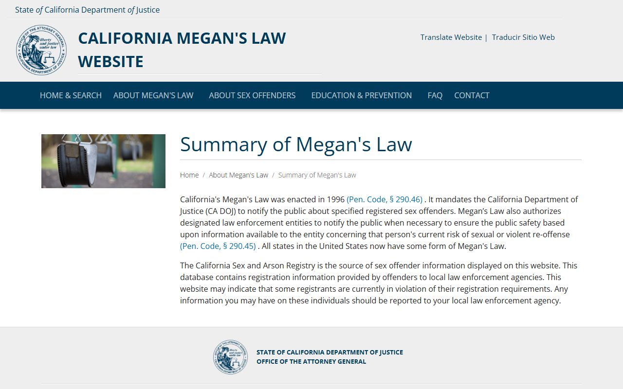 Summary of California Megan's Law tiers relevant to Contra Costa County